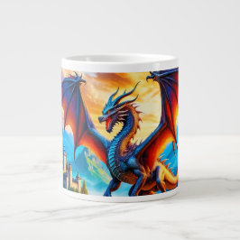 Taza De Café Gigante Dragón sobre café de aldea