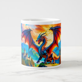 Taza De Café Gigante Dragón sobre café de aldea
