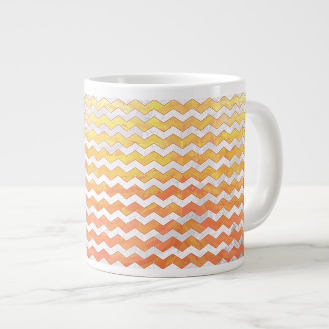 Taza De Café Gigante Dragones Naranja ocular Patrón Chevron (Derecha)