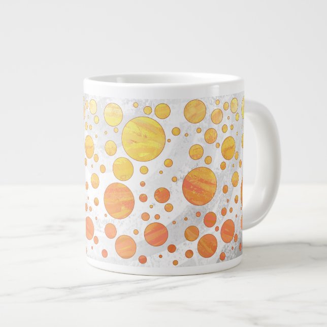 Taza De Café Gigante Dragones Naranja ocular Patrón de punto Polka (Derecha)