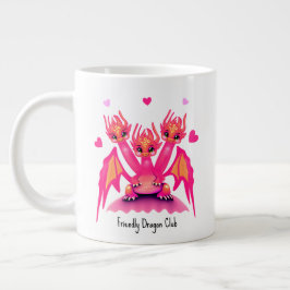 Taza De Café Gigante Dragones rosados lindos