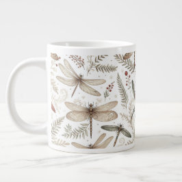 Taza De Café Gigante Dragonflies del espíritu de vacaciones