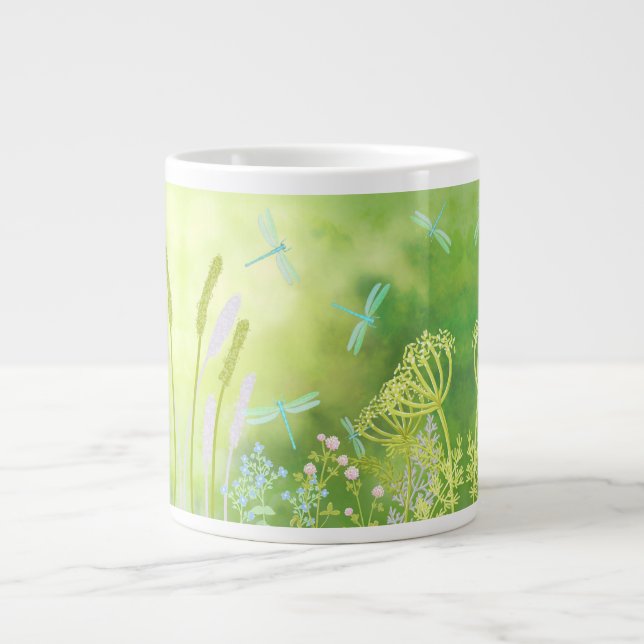 Taza De Café Gigante Dragonfly Meadow (Frente)