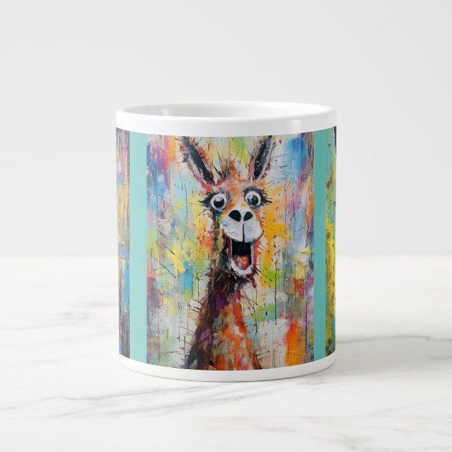 Taza De Café Gigante Drama Lama Personalisierbar Funky Hipster Niedlich (Frente)