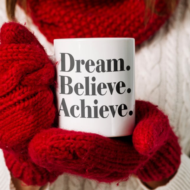 Taza De Café Gigante Dream Believe Achieve Life Quote Jumbo Mug (Dream Believe Achieve Life Quote Jumbo Mug)