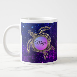 Taza De Café Gigante Dreamy Gold Shimmery Sea Turtle