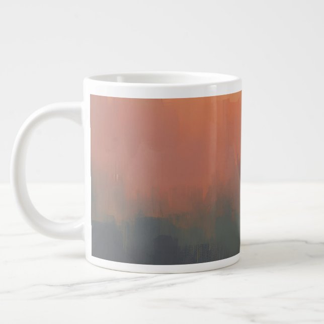 Taza De Café Gigante Dreamy Urban Mist – Abstract Cityscape Mug (Izquierda)