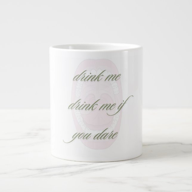 Taza De Café Gigante Drink me drink me if you dare (Frente)