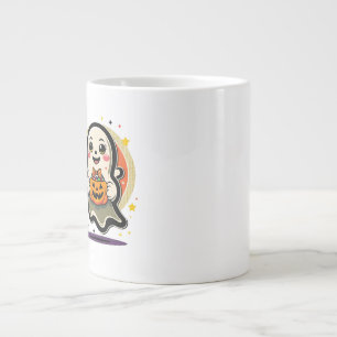 Taza De Café Gigante Dulce Fantasma Sosteniendo Cubo de Caramelo de Cal