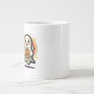 Taza De Café Gigante Dulce Fantasma Sosteniendo Cubo de Caramelo de Cal