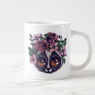 Taza De Café Gigante Dulce Lemur Floral