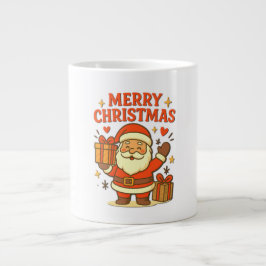 Taza De Café Gigante Dulce Santa Claus Arte de Navidad – Feliz Navidad