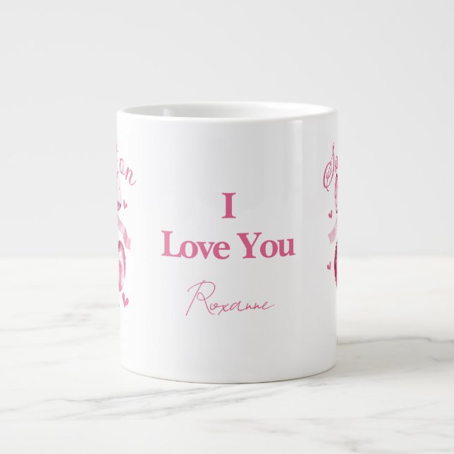 Taza De Café Gigante Dulce sobre ti", tema de cerezo personalizable (Frente)