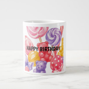 Taza De Café Gigante : Dulces Caramelos de Acuarela y Cumpleaños de Osi