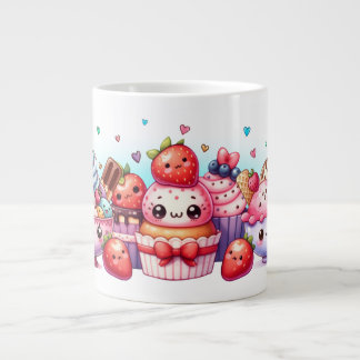 Taza De Café Gigante Dulces de fresa de Kawaii y amigos del helado