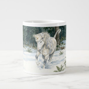 Taza De Café Gigante Dyfra Unicornio islandés jugueteando en el bosque 