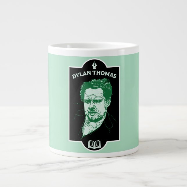 Taza De Café Gigante Dylan Thomas Welsh Poet (Frente)