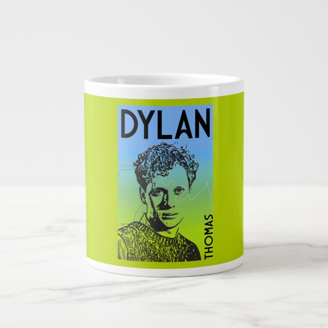 Taza De Café Gigante Dylan Thomas Welsh Poet (Frente)