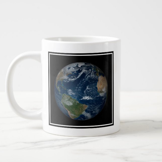 Taza De Café Gigante Earth With Clouds And Sea Ice (Izquierda)