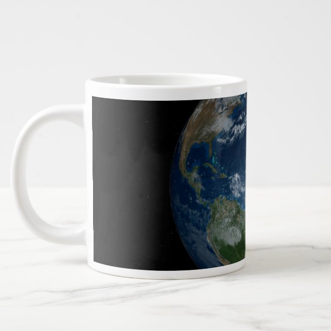 Taza De Café Gigante Earth With Clouds And Sea Ice (Izquierda)