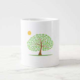 Taza De Café Gigante ecología garabateada sol design.png del roble