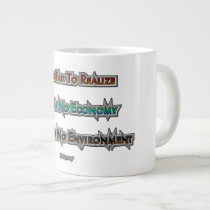 Taza De Café Gigante Economía vs Medio Ambiente