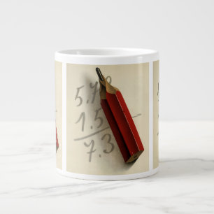 Taza De Café Gigante Ecuación matemática con lápiz rojo, negocios vinta