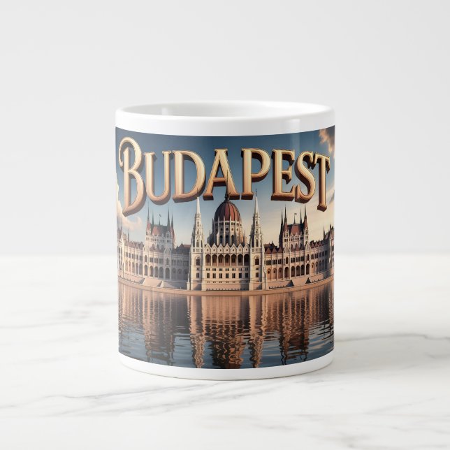 Taza De Café Gigante Edificio del Parlamento húngaro en Budapest (Frente)