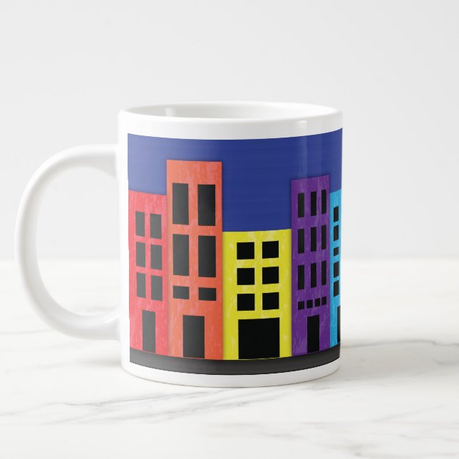 Taza De Café Gigante Edificios brillantes Café Mug gigante (Izquierda)