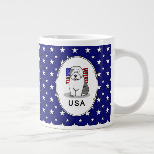 Taza De Café Gigante EEUU Bandera Americana Vieja Oveja Inglesa (Gris 1