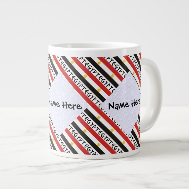 Taza De Café Gigante Egipto Bandera egipcia cubierta personalizada (Derecha)