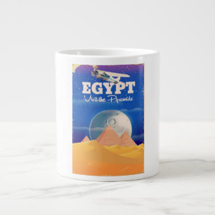 Taza De Café Gigante Egipto - Visite los Pirámides Póster de viaje vint