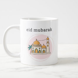 Taza De Café Gigante Eid Mubarak y café inicial personalizado