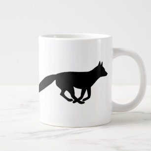 Taza De Café Gigante Ejecutando siluetas de Fox
