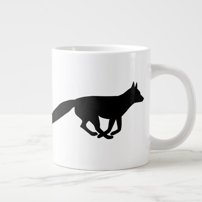 Taza De Café Gigante Ejecutando siluetas de Fox (Derecha)