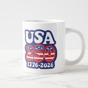 Taza De Café Gigante El 250 cumpleaños de América - Groovy USA 250