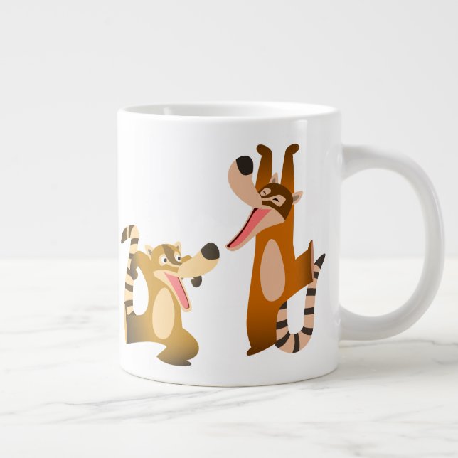Taza De Café Gigante El alegre Personalizado Coatimundis (Derecha)