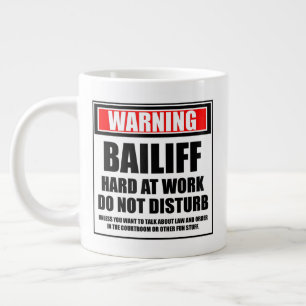 Taza De Café Gigante El Alguacil De Advertencia Que Trabaja Duramente N