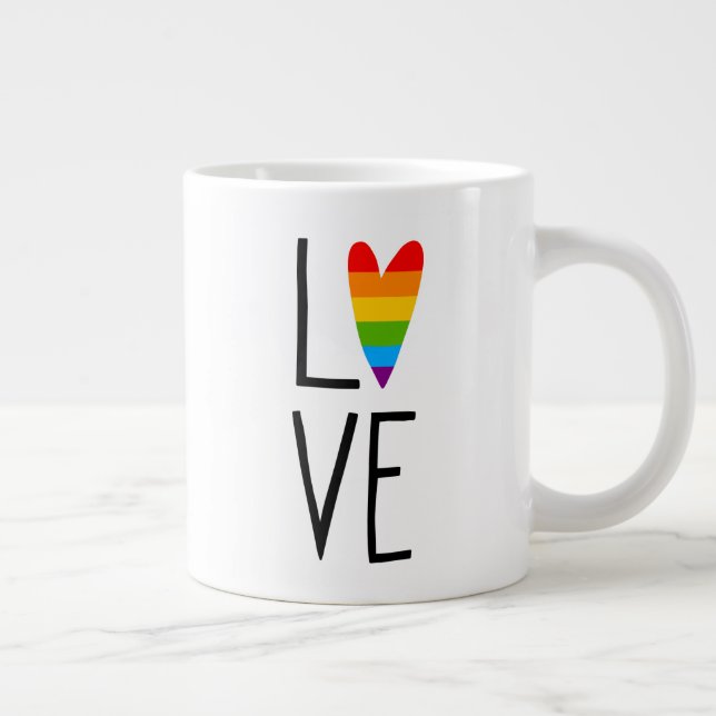 Taza De Café Gigante El amor arcoiris (Derecha)