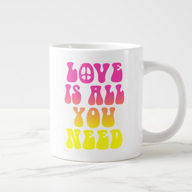 Taza De Café Gigante El amor es todo lo que necesitas (Derecha)