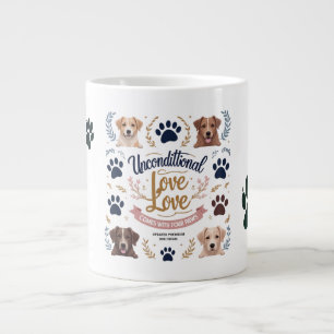 Taza De Café Gigante El amor incondicional viene con cuatro patas