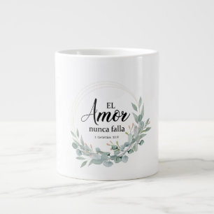 TAZA DE CAFÉ GIGANTE EL AMOR NUNCA FALLA
