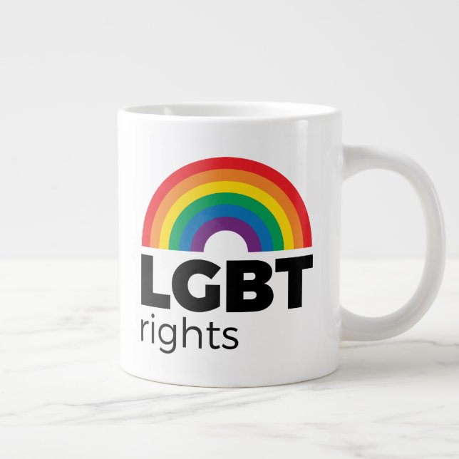 Taza De Café Gigante El arcoiris de los derechos LGBT (Derecha)