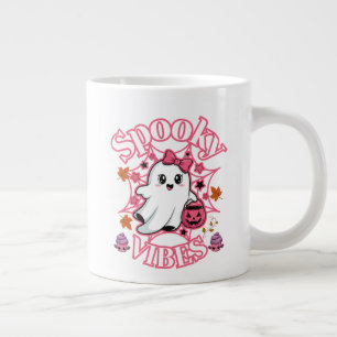 Taza De Café Gigante El arte de los fantasmas aguafiestas de color rosa