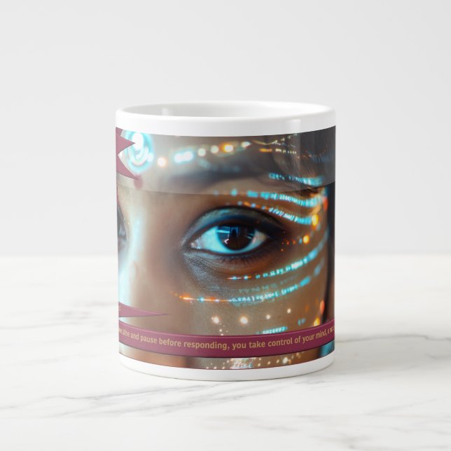 Taza De Café Gigante "El Autocontrol Es TU SuperPoder" (Frente)