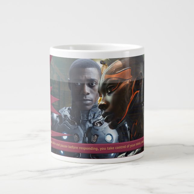 Taza De Café Gigante "El Autocontrol Es TU SuperPoder" (Frente)