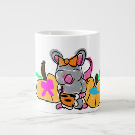 Taza De Café Gigante El bebé del ratón revela otoño