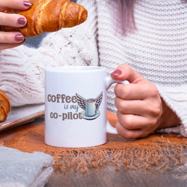Taza De Café Gigante El café es mi co-piloto (Subido por el creador)