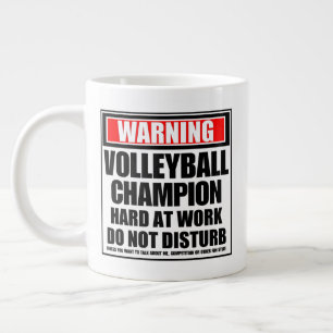Taza De Café Gigante El campeón de voleibol de advertencia está trabaja