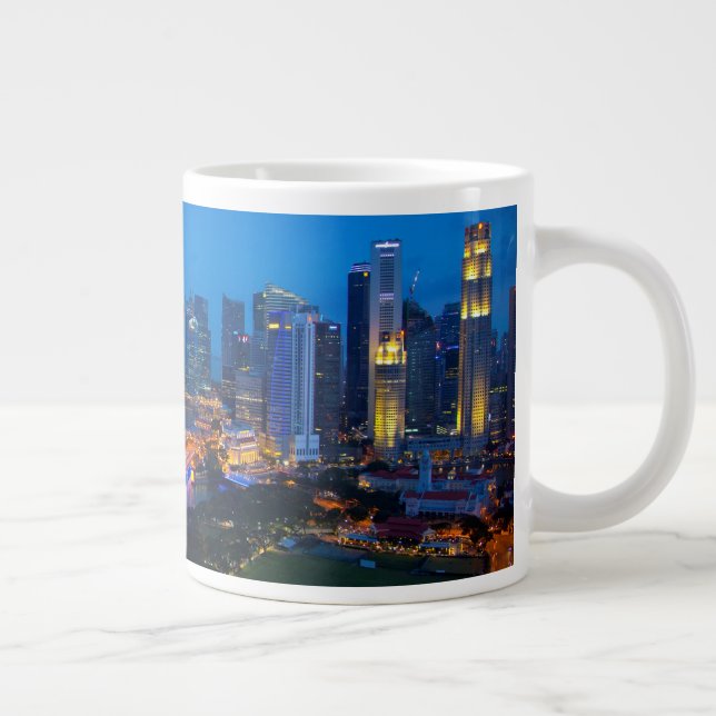 Taza De Café Gigante El centro de Singapur de noche (Derecha)